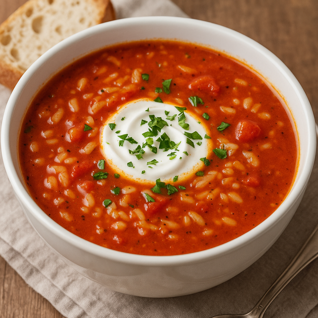 Zupa pomidorowa z ryżem lub makaronem